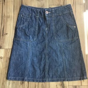 G. H. Bass Denim Skirt Knee Length A Line